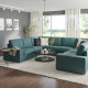 Sofa w kształcie litery U, 6-osob, Kelinge szaroturkusowy KIVIK 294.430.64