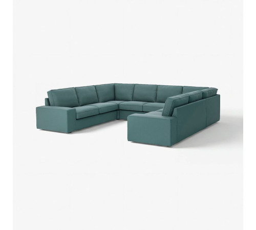Sofa w kształcie litery U, 6-osob, Kelinge szaroturkusowy KIVIK 294.430.64