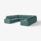 Sofa w kształcie litery U, 6-osob, Kelinge szaroturkusowy KIVIK 294.430.64
