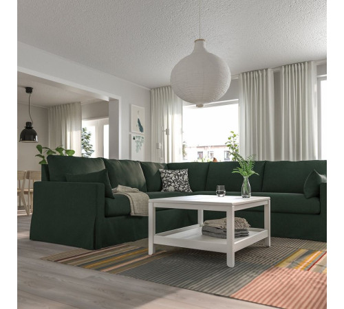 Sofa narożna 4-osobowa, Tallmyra ciemnozielony HYLTARP 295.148.48