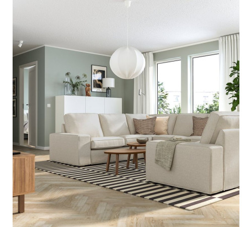 Sofa w kształcie litery U, 6-osob, Gunnared beżowy KIVIK 295.276.38
