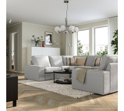Sofa w kształcie litery U, 6-osob, Tallmyra biały/czarny KIVIK 295.276.62