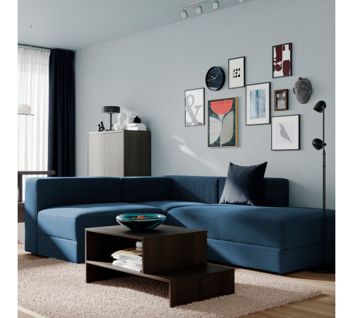 Modułowa sofa naroż 2,5 os z szezl, prawy/Samsala granatowy JÄTTEBO 296.082.10