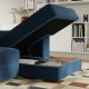 Modułowa sofa naroż 2,5 os z szezl, prawy/Samsala granatowy JÄTTEBO 296.082.10