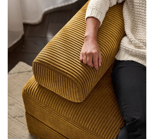 Sofa w kształcie lit U, 7-osobowa, z szezlongiem, prawy z zagłówkiem/Samsala żółtobrązowy JÄTTEBO 296.084.08