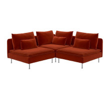 Sofa narożna 3-osobowa, Alhamn głęboki pomarańczowo-czerwony SÖDERHAMN 296.221.88