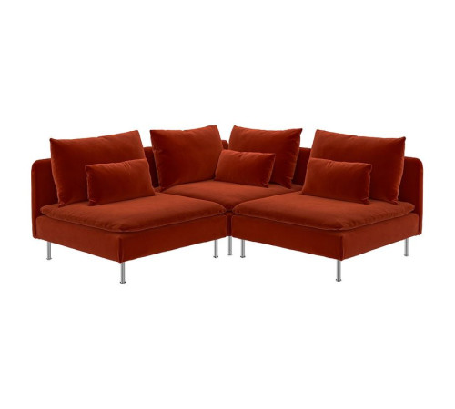 Sofa narożna 3-osobowa, Alhamn głęboki pomarańczowo-czerwony SÖDERHAMN 296.221.88