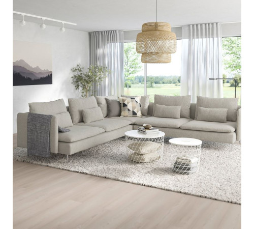 Sofa narożna, 6-osobowa, Viarp beż/brąz SÖDERHAMN 393.058.92