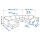 Sofa narożna 5-osobowa, z szezlongiem/Grann/Bomstad czarny VIMLE 393.067.64