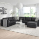 Sofa narożna 5-osobowa, z szezlongiem/Grann/Bomstad czarny VIMLE 393.067.64