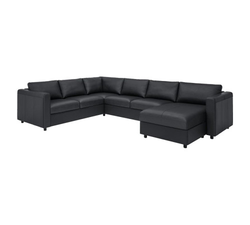 Sofa narożna 5-osobowa, z szezlongiem/Grann/Bomstad czarny VIMLE 393.067.64