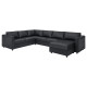 Sofa narożna 5-osobowa, z szezlongiem/Grann/Bomstad czarny VIMLE 393.067.64