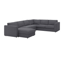 Sofa narożna 5-osobowa, z szezlongiem/Gunnared średnioszary VIMLE 393.995.84