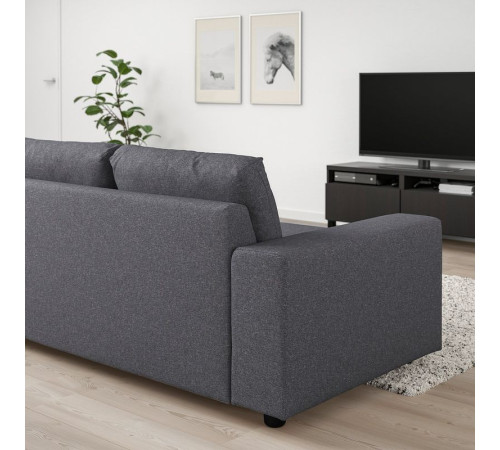 Sofa narożna 5-osobowa, z szerokimi podłokietnikami/Gunnared średnioszary VIMLE 394.018.03