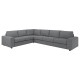 Sofa narożna 5-osobowa, z szerokimi podłokietnikami/Lejde szary-czarny VIMLE 394.367.32