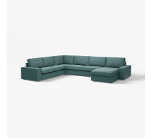 Sofa narożna 6-osobowa z szezl, Kelinge szaroturkusowy KIVIK 394.430.25