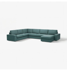 Sofa narożna 6-osobowa z szezl, Kelinge szaroturkusowy KIVIK 394.430.25