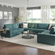 Sofa w kształcie lit U, 7-osobowa, Kelinge szaroturkusowy KIVIK 394.430.68
