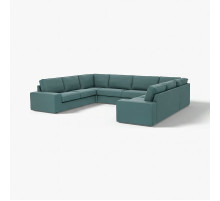 Sofa w kształcie lit U, 7-osobowa, Kelinge szaroturkusowy KIVIK 394.430.68