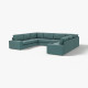 Sofa w kształcie lit U, 7-osobowa, Kelinge szaroturkusowy KIVIK 394.430.68