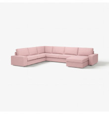 Sofa narożna 6-osobowa z szezl, Gunnared jasny różowy KIVIK 394.847.04