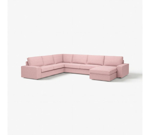 Sofa narożna 6-osobowa z szezl, Gunnared jasny różowy KIVIK 394.847.04