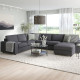 Narożna sofa 5o z szezl, z szerokimi podłokietnikami/Gunnared średnioszary VIMLE 494.018.31