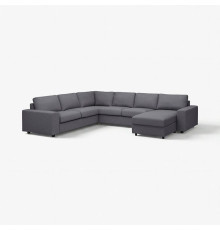 Narożna sofa 5o z szezl, z szerokimi podłokietnikami/Gunnared średnioszary VIMLE 494.018.31