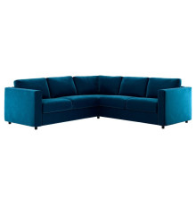 Sofa narożna 4-osobowa, Djuparp ciemnozielononiebieski VIMLE 494.341.34