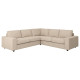 Sofa narożna 4-osobowa, z szerokimi podłokietnikami/Hillared beżowy VIMLE 494.367.17