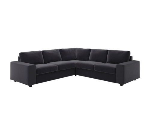 Sofa narożna 4-osobowa, z szerokimi podłokietnikami/Djuparp ciemnoszary VIMLE 494.367.79