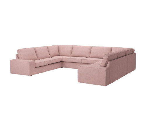 Sofa w kształcie lit U, 7-osobowa, Gunnared jasny różowy KIVIK 495.277.17