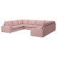 Sofa w kształcie lit U, 7-osobowa, Gunnared jasny różowy KIVIK 495.277.17