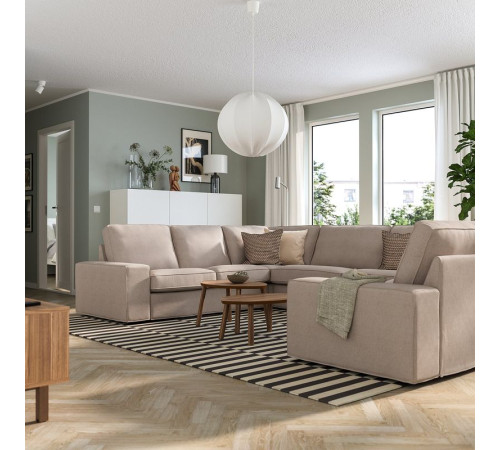 Sofa w kształcie lit U, 7-osobowa, Tallmyra beżowy KIVIK 495.277.22