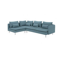 Sofa narożna 4-osobowa, z otwartym końcem/Fridtuna ciemny szaroniebieski SÖDERHAMN 496.220.45
