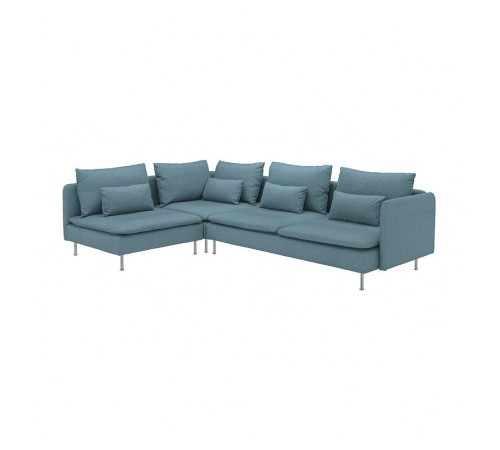 Sofa narożna 4-osobowa, z otwartym końcem/Fridtuna ciemny szaroniebieski SÖDERHAMN 496.220.45