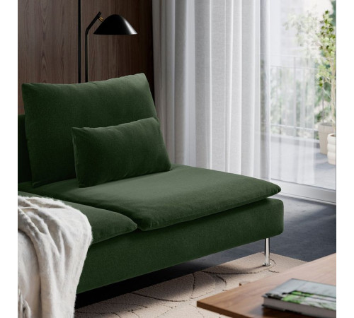 Sofa narożna 4-osobowa, z otwartym końcem/Johanneshov ciemnozielony SÖDERHAMN 496.220.50