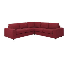 Sofa narożna 4-osobowa, z szerokimi podłokietnikami/Lejde czerwony/brązowy VIMLE 594.367.31