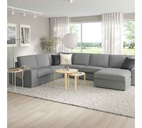 Narożna sofa 5o z szezl, Tibbleby beżowy/szary KIVIK 594.404.79