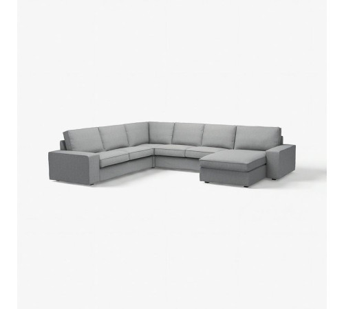 Narożna sofa 5o z szezl, Tibbleby beżowy/szary KIVIK 594.404.79