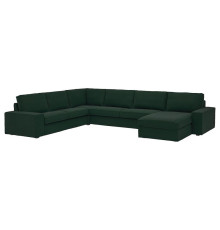 Sofa narożna 6-osobowa z szezl, Tallmyra ciemnozielony KIVIK 594.846.99