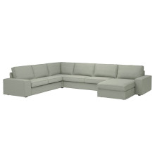 Sofa narożna 6-osobowa z szezl, Gunnared jasnozielony KIVIK 594.847.03