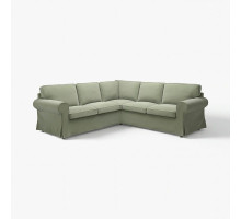 Sofa narożna 4-osobowa, Hakebo szarozielony EKTORP 595.089.83