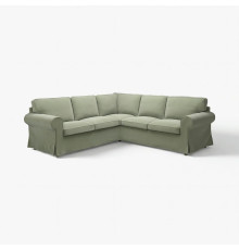 Sofa narożna 4-osobowa, Hakebo szarozielony EKTORP 595.089.83
