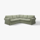 Sofa narożna 4-osobowa, Hakebo szarozielony EKTORP 595.089.83