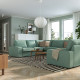 Sofa w kształcie lit U, 7-osobowa, Tallmyra jasnozielony KIVIK 595.277.07