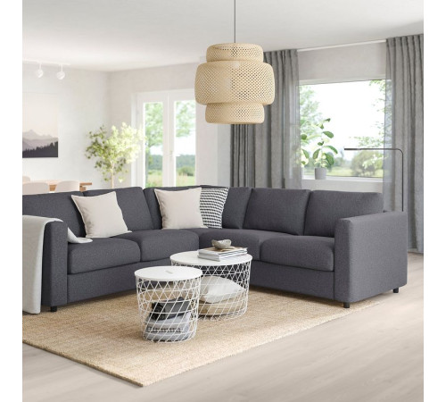 Sofa narożna 4-osobowa, Gunnared średnioszary VIMLE 693.994.79