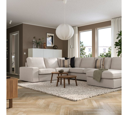 Narożna sofa 5o z szezl, Tresund jasnobeżowy KIVIK 694.828.69