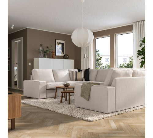 Sofa w kształcie litery U, 6-osob, Tresund jasnobeżowy KIVIK 694.943.96