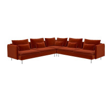 Sofa narożna, 6-osobowa, Alhamn głęboki pomarańczowo-czerwony SÖDERHAMN 696.223.13